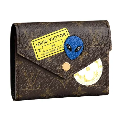 LOUIS VUITTON Victorine Canvas With Leather Victoria Wallet Women's Brown