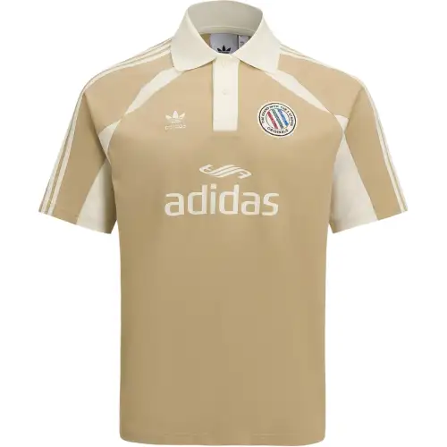 Adidas Originals 3 Stripes SHORT SLEEVE POLO Shirt Men's Grassland Brown