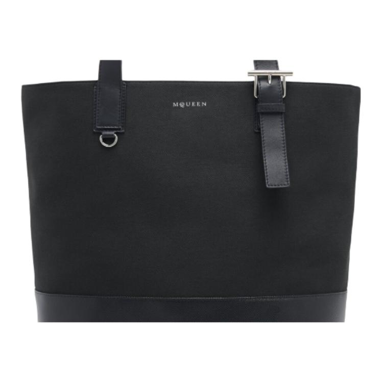 Мужская сумка Alexander McQueen T-Bar Tote (черная) — фото 5