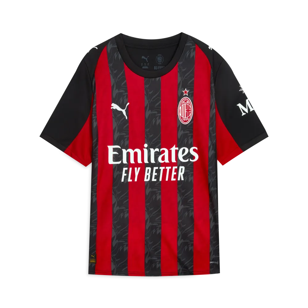 PUMA AC Milan Soccer Jersey Fan Edition Men's Black Red Stripes