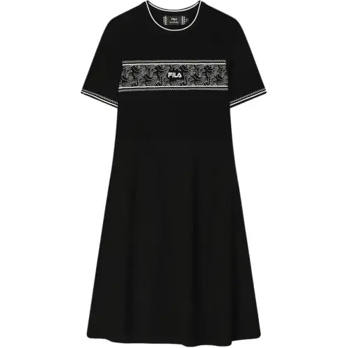 FILA x M.C.ESCHER Short Sleeved Dress Women's Jet Black