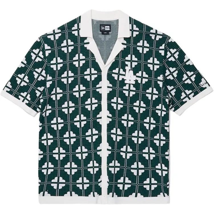 New Era Knitwear Unisex Green Lapel Moderate Straight Fit