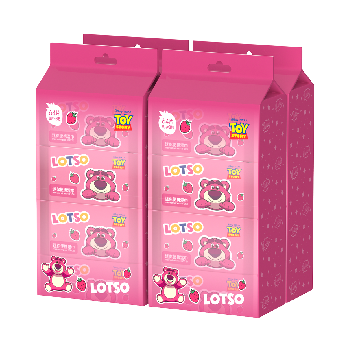 Disney Disney, handheld children's wet wipes for traveling, strawberry