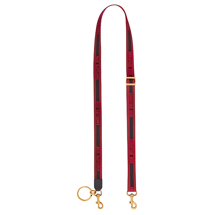 DIOR Embroidery Bag Straps Women's Raspberry Red
