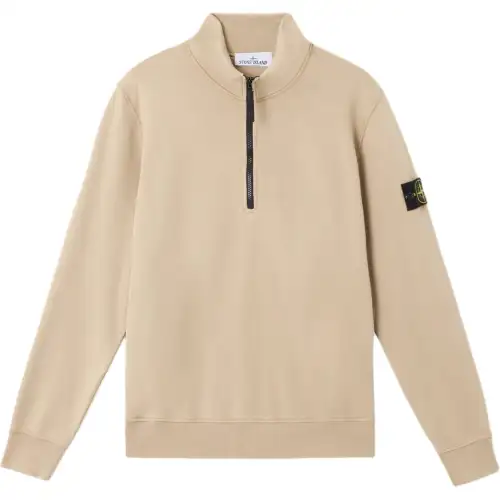 STONE ISLAND Logo Patch Half Zip Sweatshirt