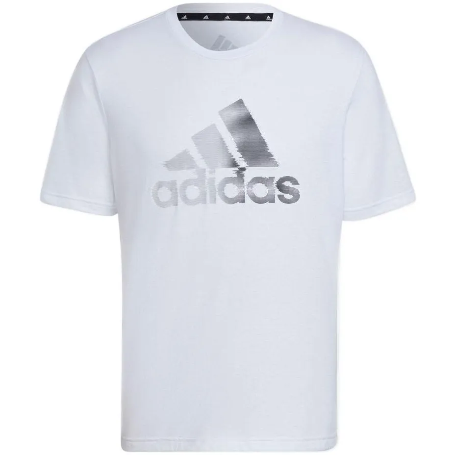 Adidas T-Shirts Men's White Crew Neck Moderate Straight Fit