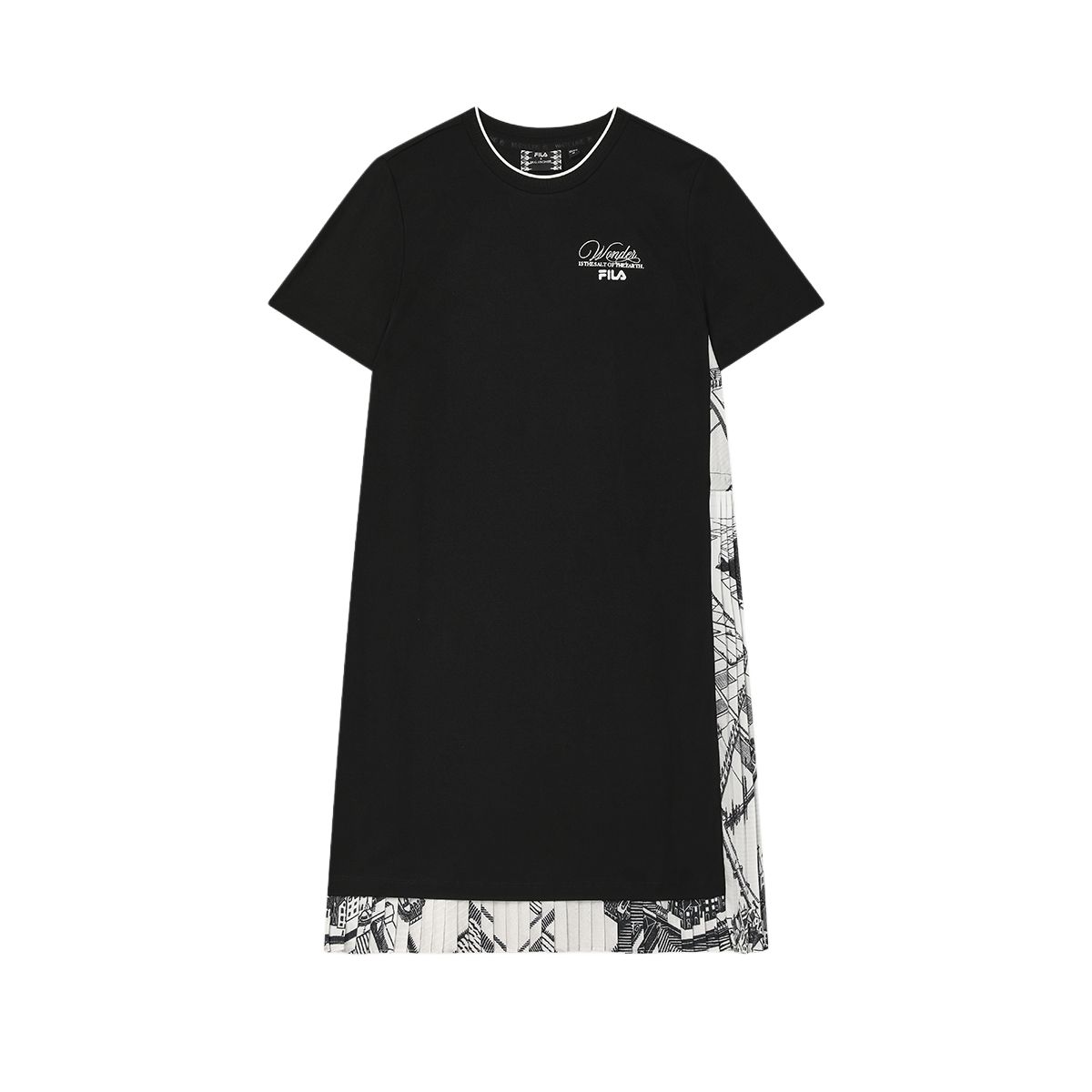 FILA x M.C.ESCHER Heritage SS25 Short Sleeved Dress Women's Jet Black