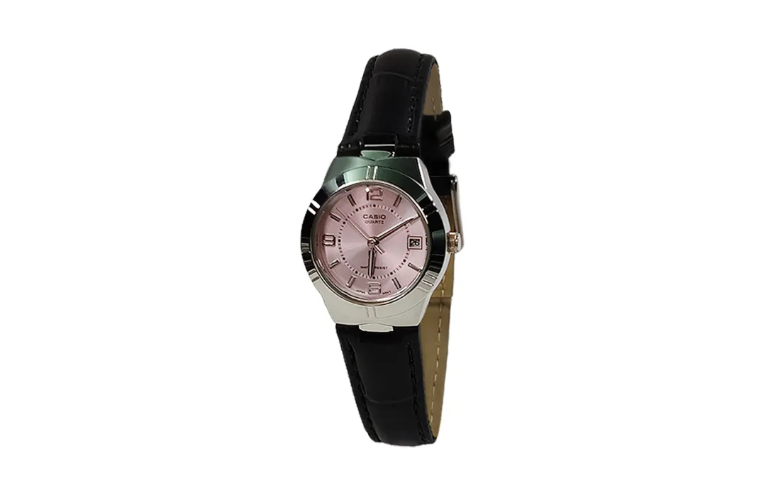 CASIO Custom Collection Quartz Movement Genuine Leather Strap Watch Women's Watch Pink Watch Dial