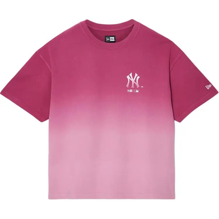 New Era T-Shirts Unisex Gradient Pink Crew Neck Moderate