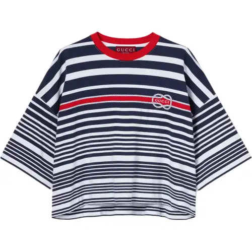 GUCCI T Shirts Women's Blue Crew Neck Moderate