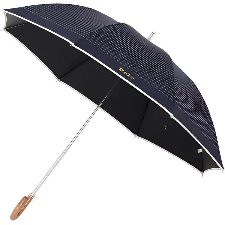 Polo Ralph Lauren Simple Striped Polo Classic Logo Umbrella Black 50cm