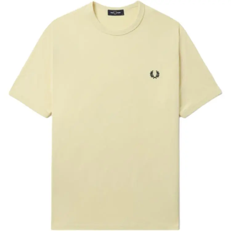 FRED PERRY T Shirts Men's Yellow Crew Neck