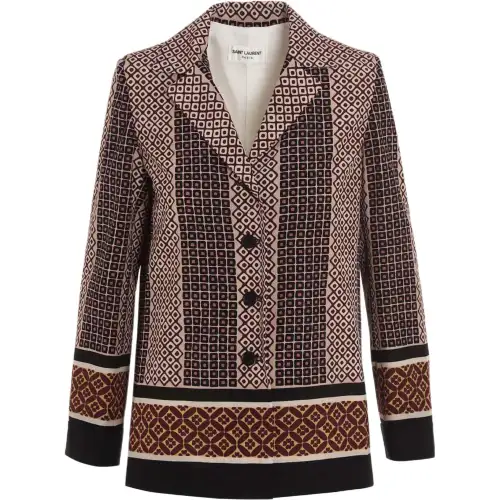 SAINT LAURENT Shirts Women's Brown Lapel Moderate