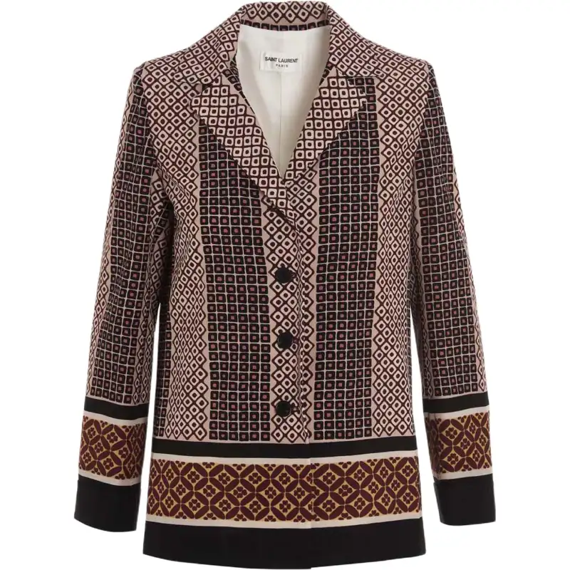SAINT LAURENT Shirts Women's Brown Lapel Moderate