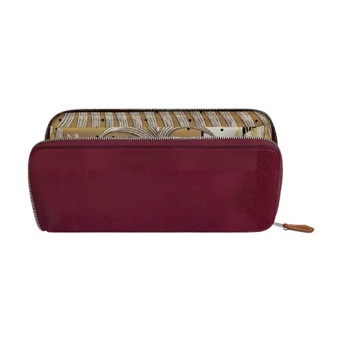 HERMES Silk'In Epsom Calfskin Wallet Women's Hermes Red