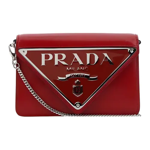PRADA Leather Portable Crossbody Bag, Shoulder Bag Women's