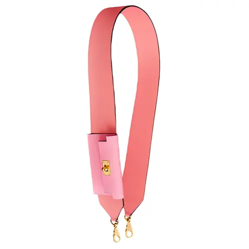 HERMES Kelly Pocket Metal Accessories Epsom Leather Bag Straps Women's Pink