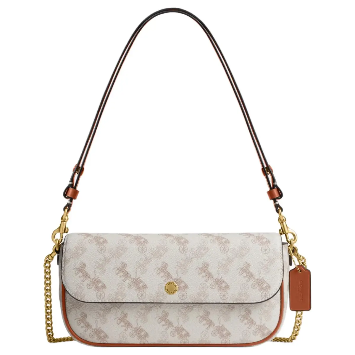 COACH Brooke Coated Canvas Crossbody Bag, Shoulder Bag Medium Women's Chalk White & Gray Umber