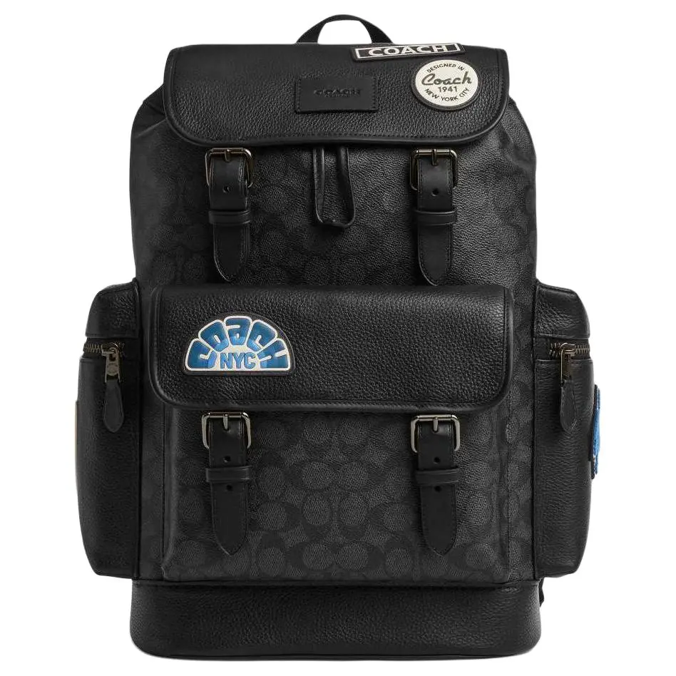 COACH Sprint Cow Leather With Artificial Leather Backpack Large Men's Charcoal Gray