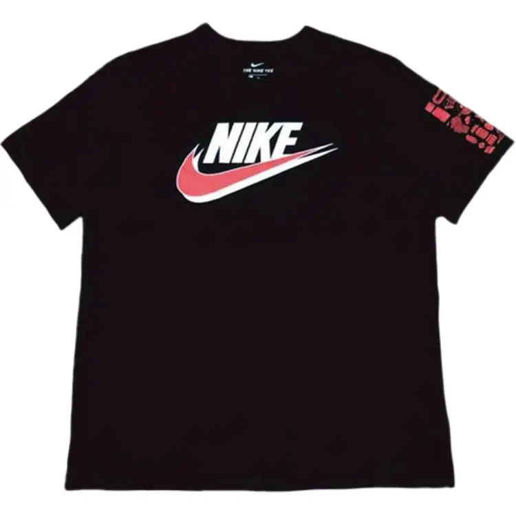 Nike T-Shirts Men's Black Crew Neck Moderate Straight Fit