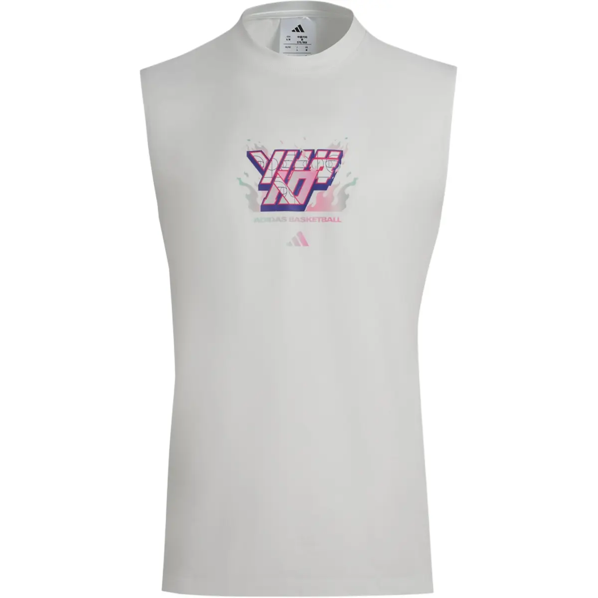 Adidas Tank Tops Men's White Crew Neck Moderate Other