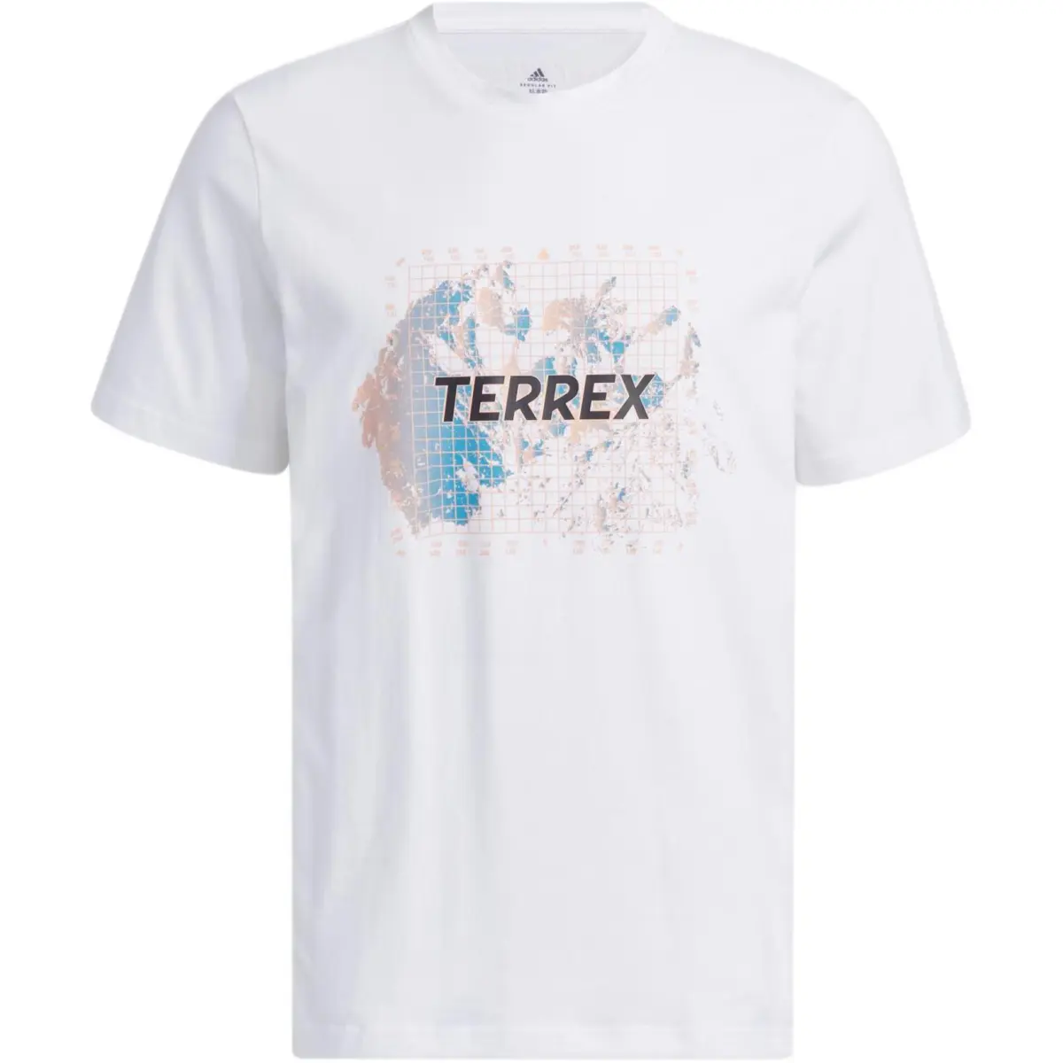 Adidas T-Shirts Men's White Crew Neck Moderate Straight Fit