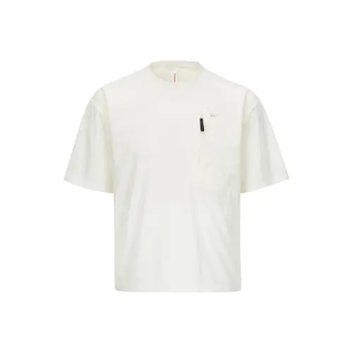 Reebok T Shirts Men's Ecru Crew Neck Moderate Straight Fit