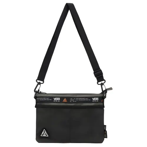 Vans Polyester Shoulder Bag, Crossbody Bag Unisex Black & Army Green