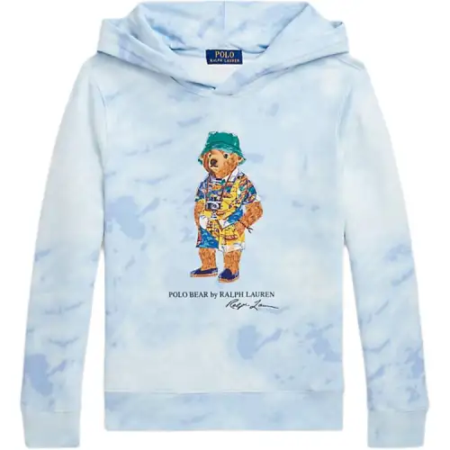 Polo Ralph Lauren Sweatshirt Polo Bear moire print terry cloth hooded children's style