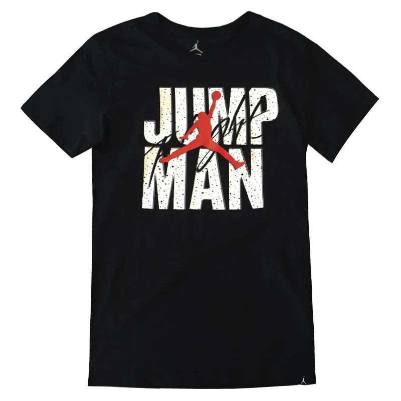 Jordan T-Shirts Men's Black Crew Neck Moderate Straight Fit