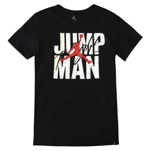 Jordan T Shirts Men's Black Crew Neck Moderate Straight Fit