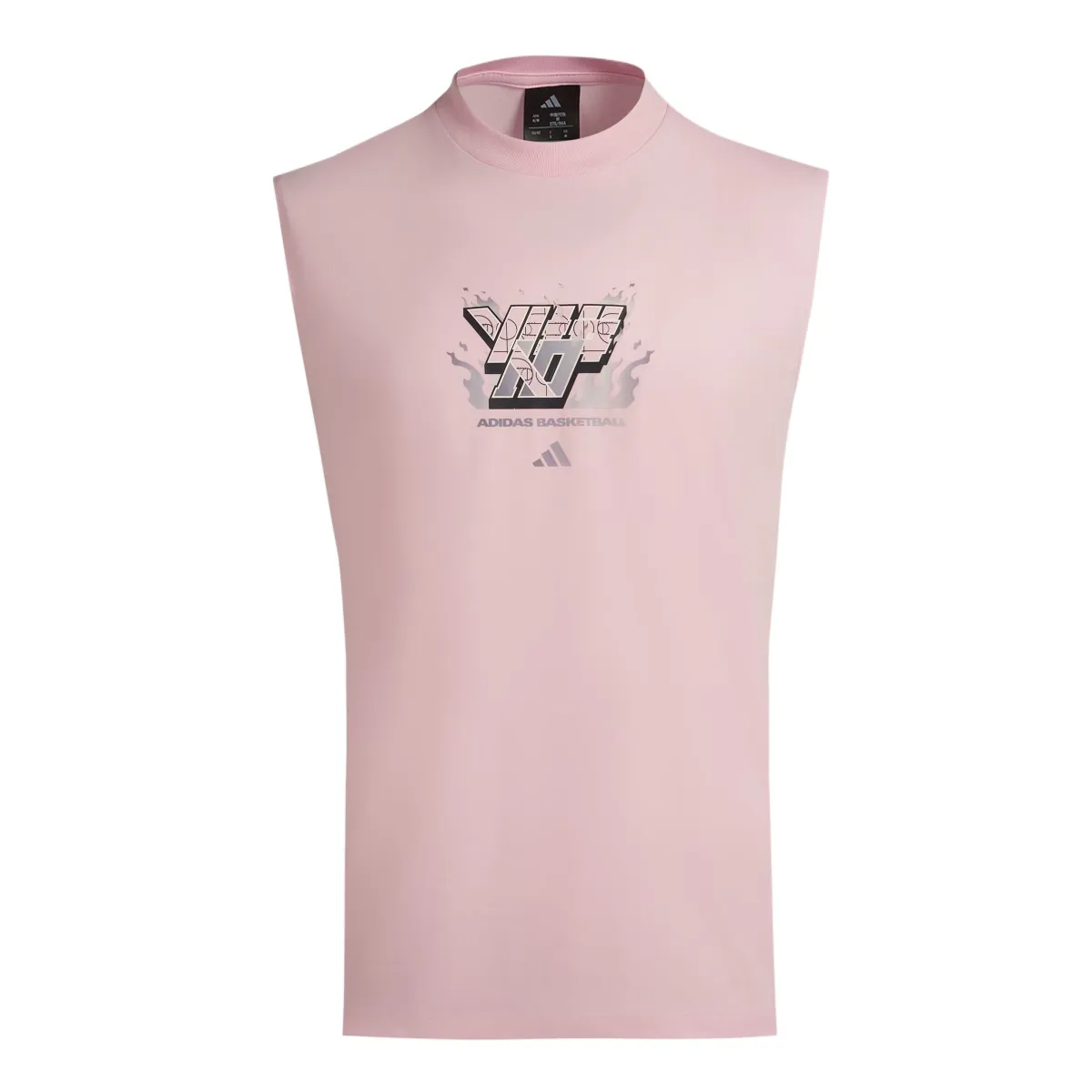Adidas Tank Tops Men's Clear Pink Crew Neck Moderate Other