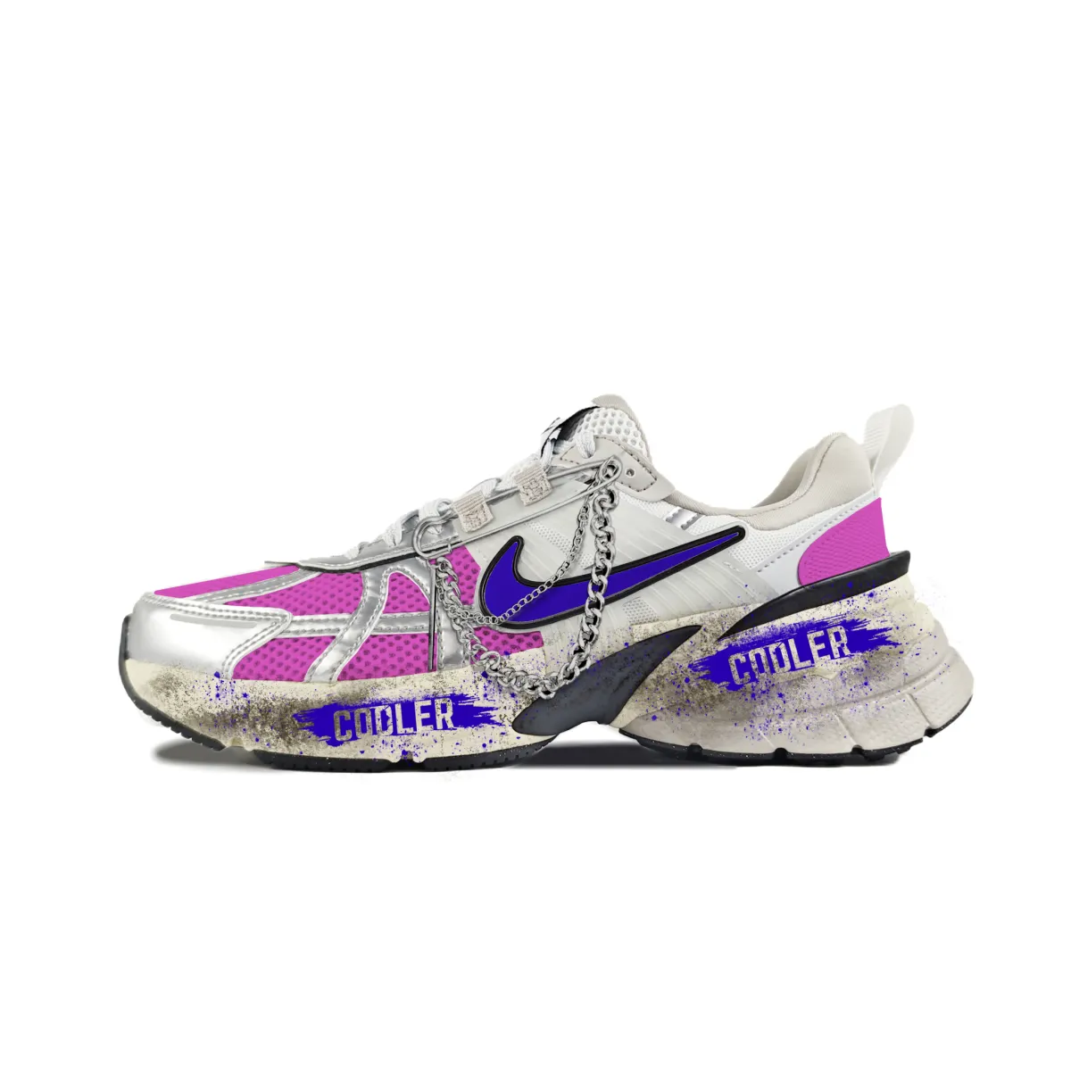 Nike V2K Run Abrasion Resistant Low top Running Shoes Women's White Pink