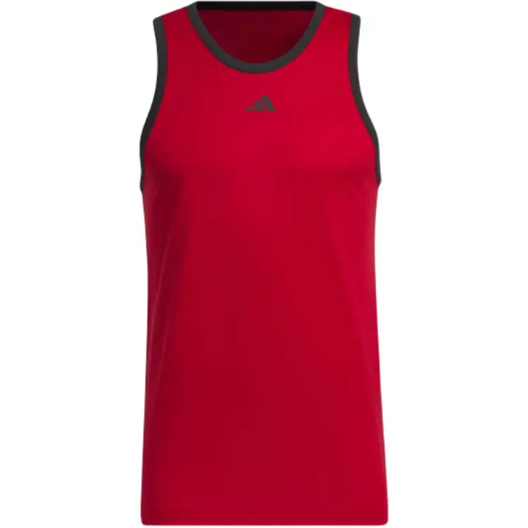 Adidas Tank Tops Men's Scarlet Crew Neck Moderate Straight Fit