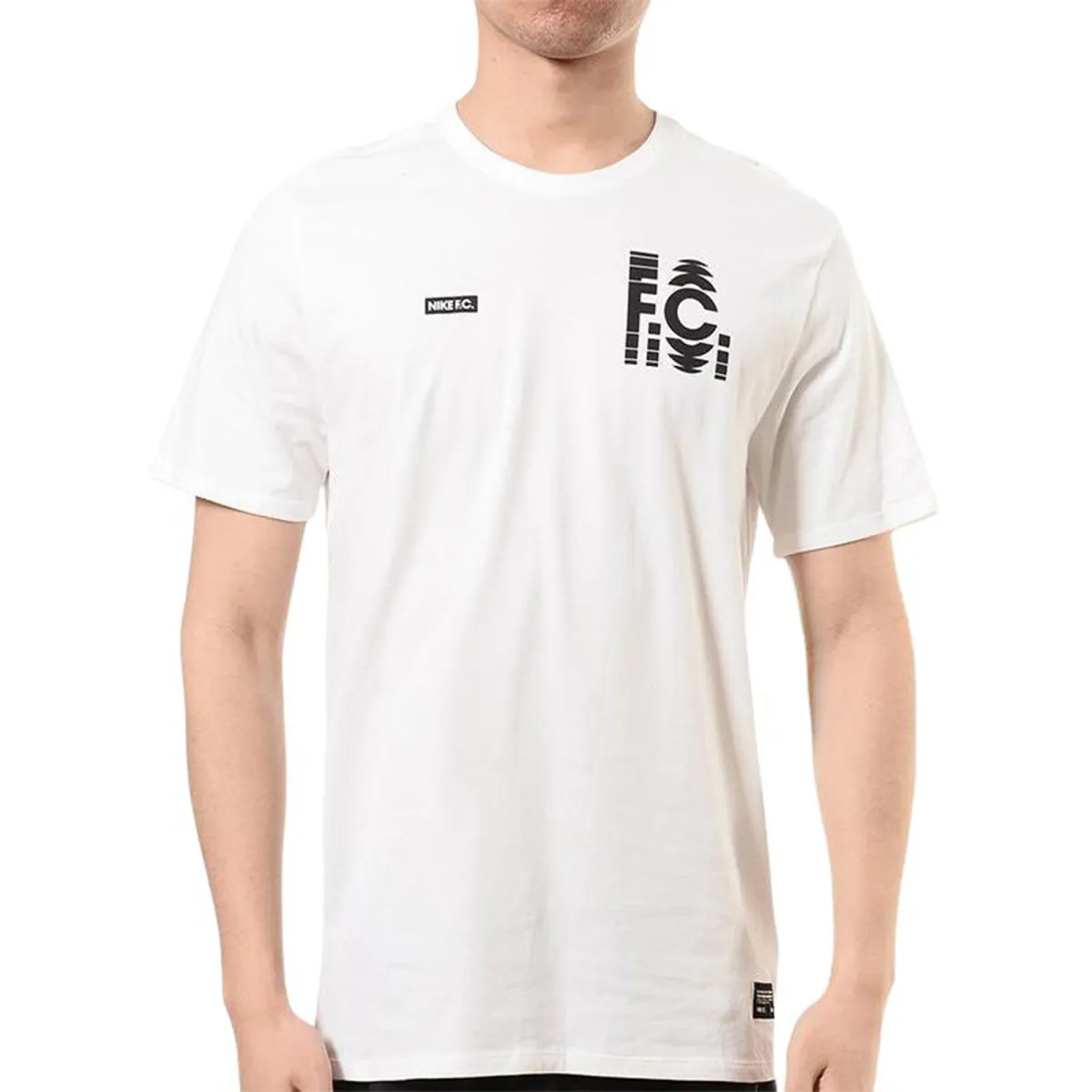 Nike T-Shirts Men's White Crew Neck Moderate Straight Fit