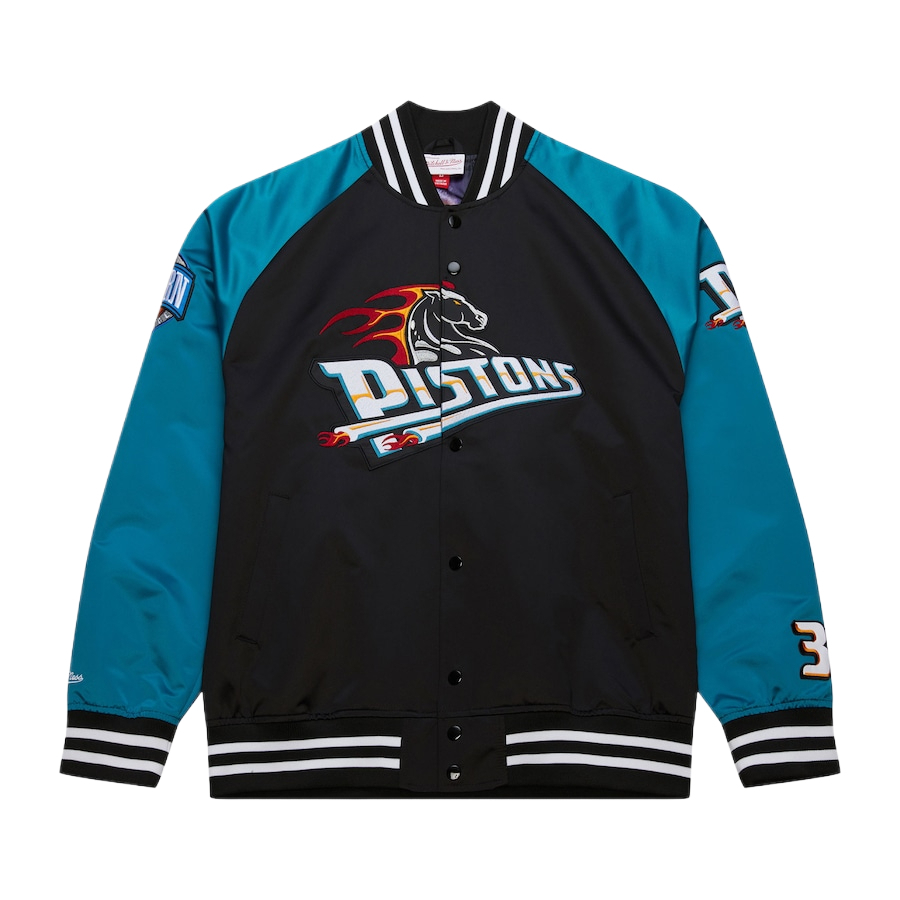 Mitchell & Ness Mitchell & Ness NBA Series Grant Hill Detroit Pistons Retro Logo Name and Number Lightweight Satin Comfortable Fashion Simple Versatile Jacket Men's