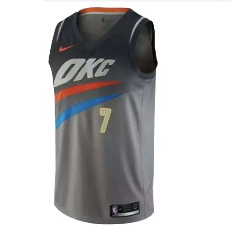 Nike Dri-Fit NBA Clippers New Season SW Fan Edition 1819 Season Thunder Carmelo Anthony No. 7 Quick-Drying Sports Basketball Vest Men's Gray