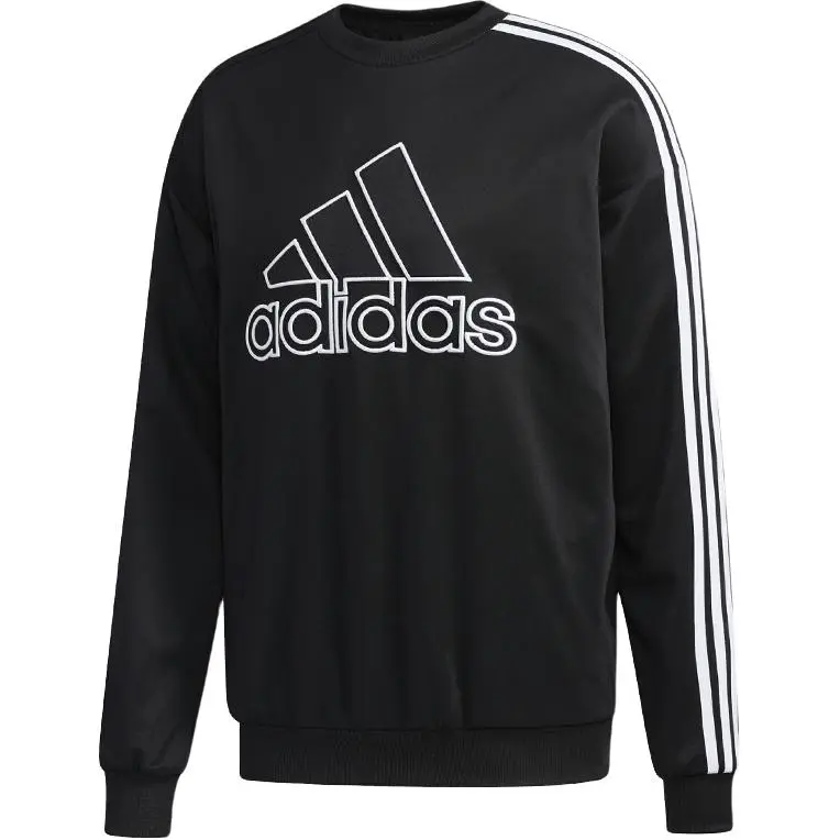 Adidas Sweatshirts Men's Black Crew Neck Moderate