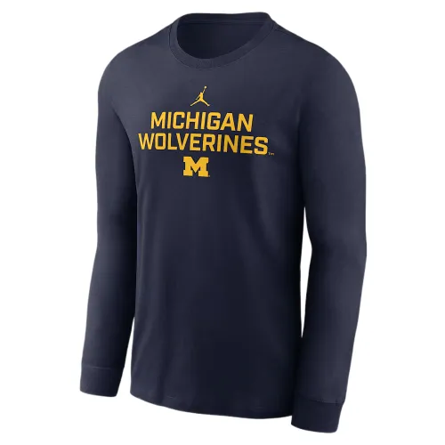 Jordan Michigan Sideline Men's Jordan Brand Dri-FIT College Long-Sleeve T-Shirt