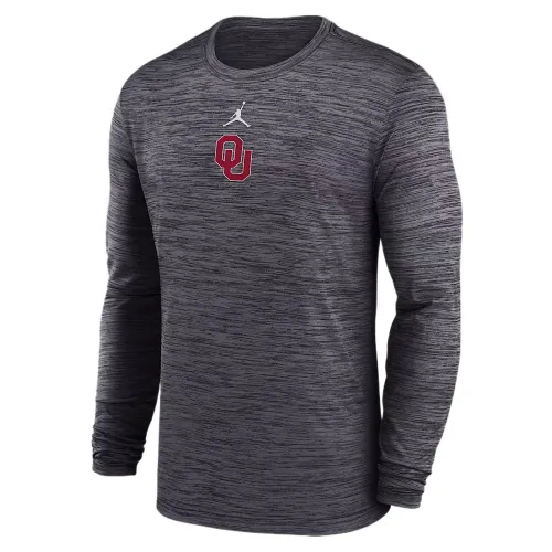 Jordan Oklahoma Sideline Velocity Men's Jordan Brand Dri FIT College Long Sleeve T Shirt