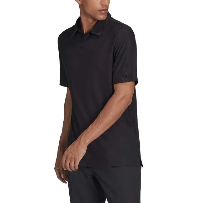 Adidas Polo Shirts Men's Black Crew Neck Moderate Straight Fit