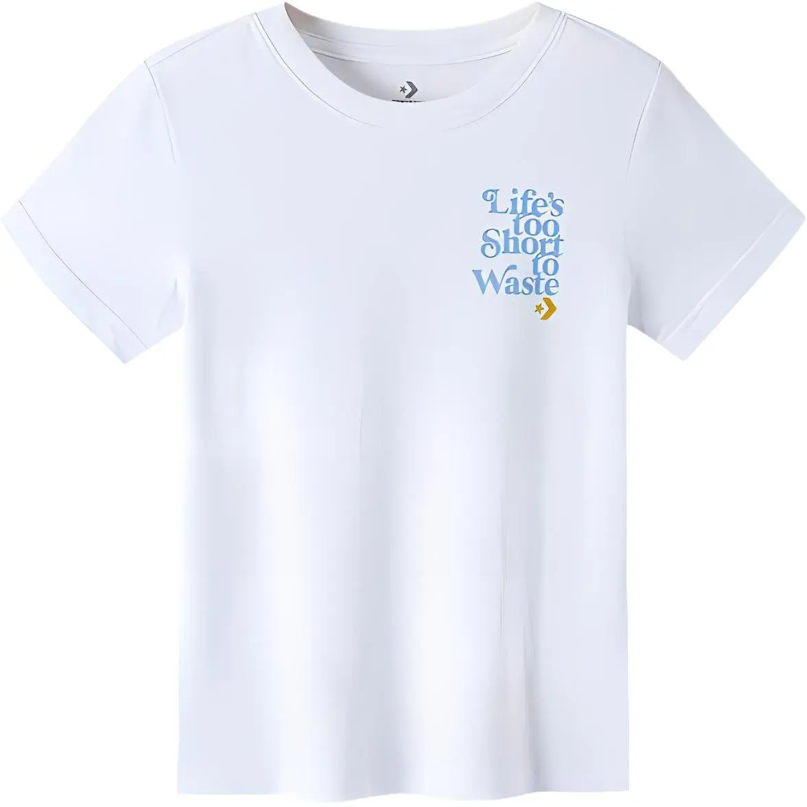 Converse T-Shirts Men's White Crew Neck Moderate Straight Fit