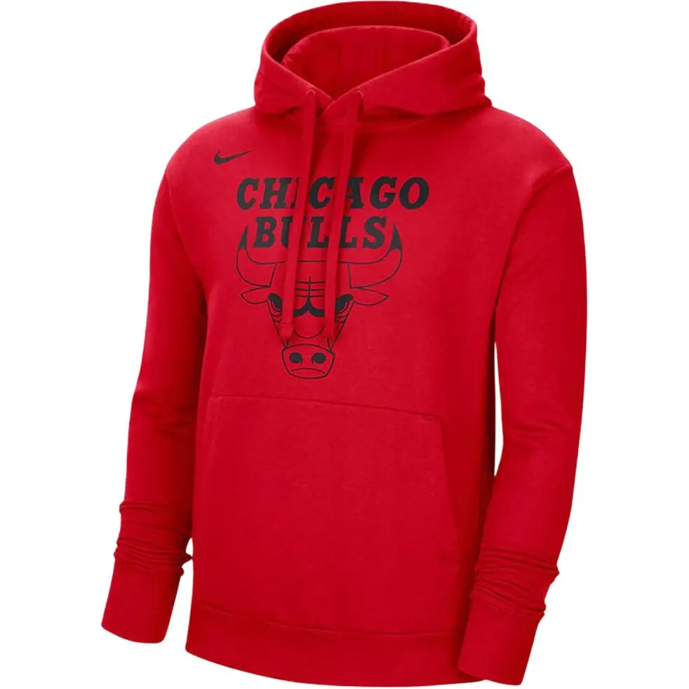 Nike Nba Chicago Bulls Essential Fleece Pullover Loose Fit Hoodie