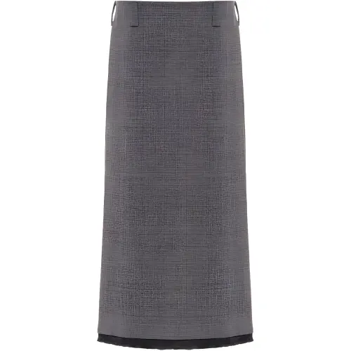 MIU MIU Woolen pleated skirt, brown long skirt, mid length, classic length