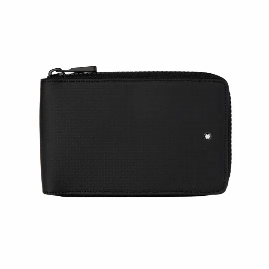 MONTBLANC Stylish 2.0 Collection Print Cow Leather Envelope Bag, Clutch Passport Holder Mini Men's Black
