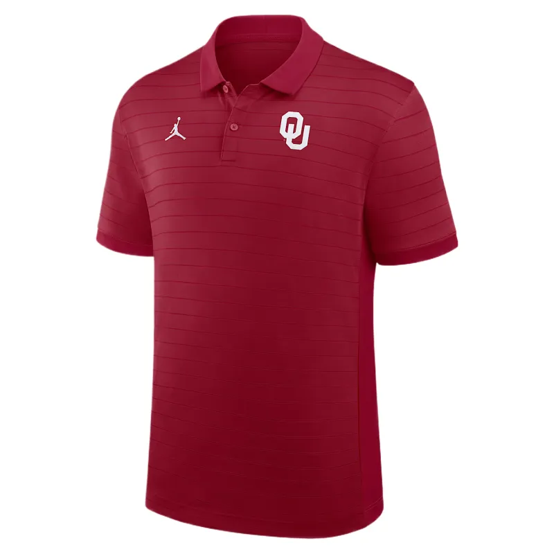 Jordan Oklahoma Sideline Victory Stripe Men's Jordan Brand Dri FIT College Polo
