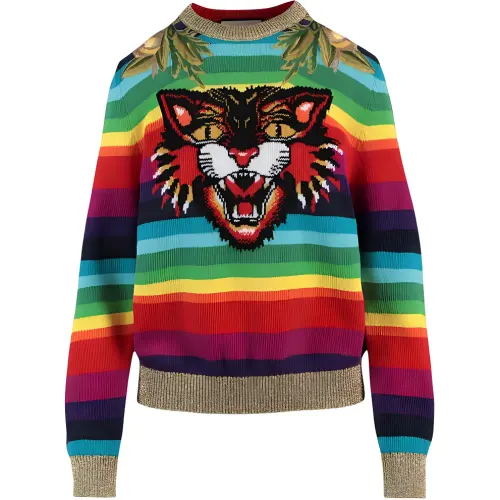 GUCCI Multicolor Cat Jacquard Sweater