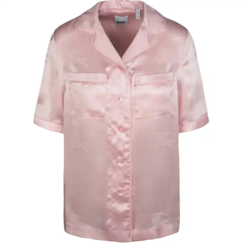 Burberry Ekd Jacquard Silk Shirt Light Pink