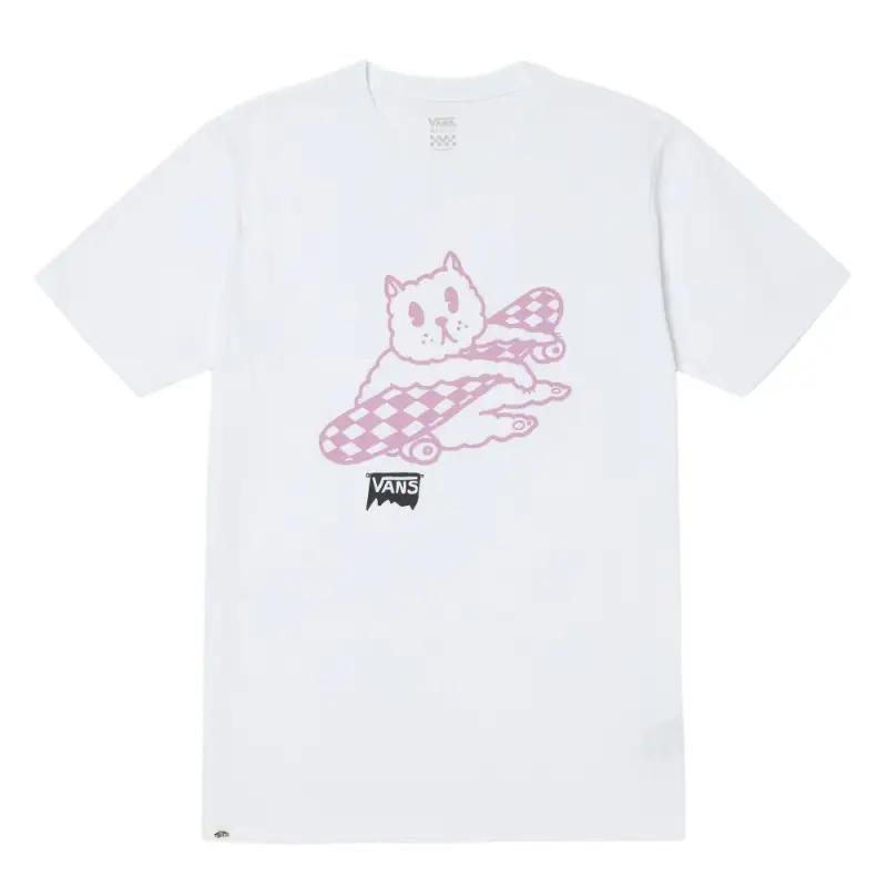 Vans T Shirts Unisex White Crew Neck Moderate Straight Fit