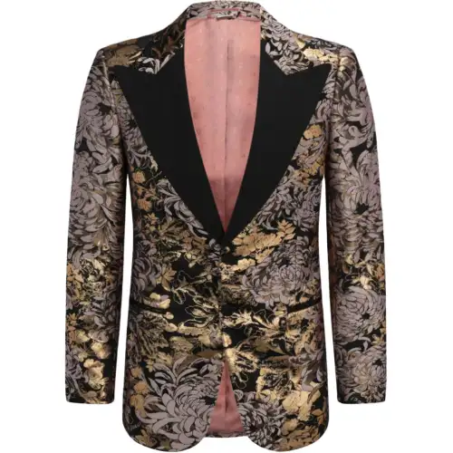 GUCCI Chrysanthemums Lurex Jacquard Blazer